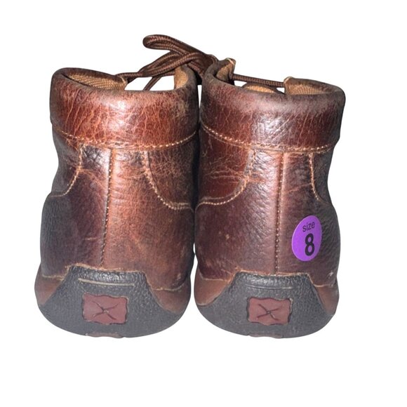 Twisted X Leather Lace-Up Moccasin Boots Size 8M Brown Casual Shoes Comfortable - Picture 4 of 5